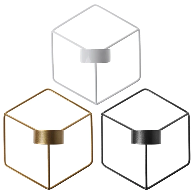

Nordic Style 3D Geometric Candlestick Metal Wall Candle Holder Sconce Home Decor
