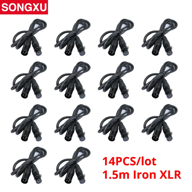 14 шт./лот DMX кабель 1 5 м/5ft длина 3 контактный сигнал XLR соединения DMX512 сценическое