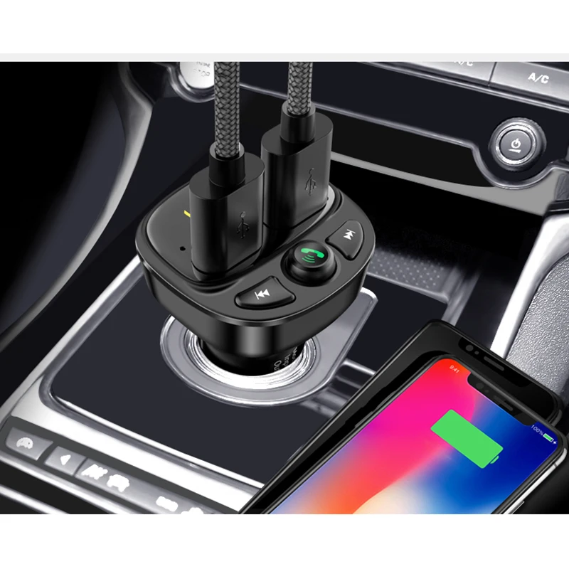 Автомобильное зарядное устройство AOZBZ с двумя USB портами Mp3 беспроводной