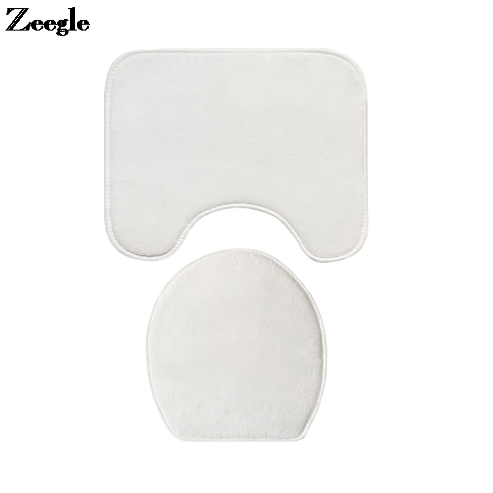

Zeegle 2pcs Toilet Rug Set Memory Foam Anti-slip Mats In The Bathroom Absorbent Toilet Bath Mats Bathroom Carpets Set Bath Rugs