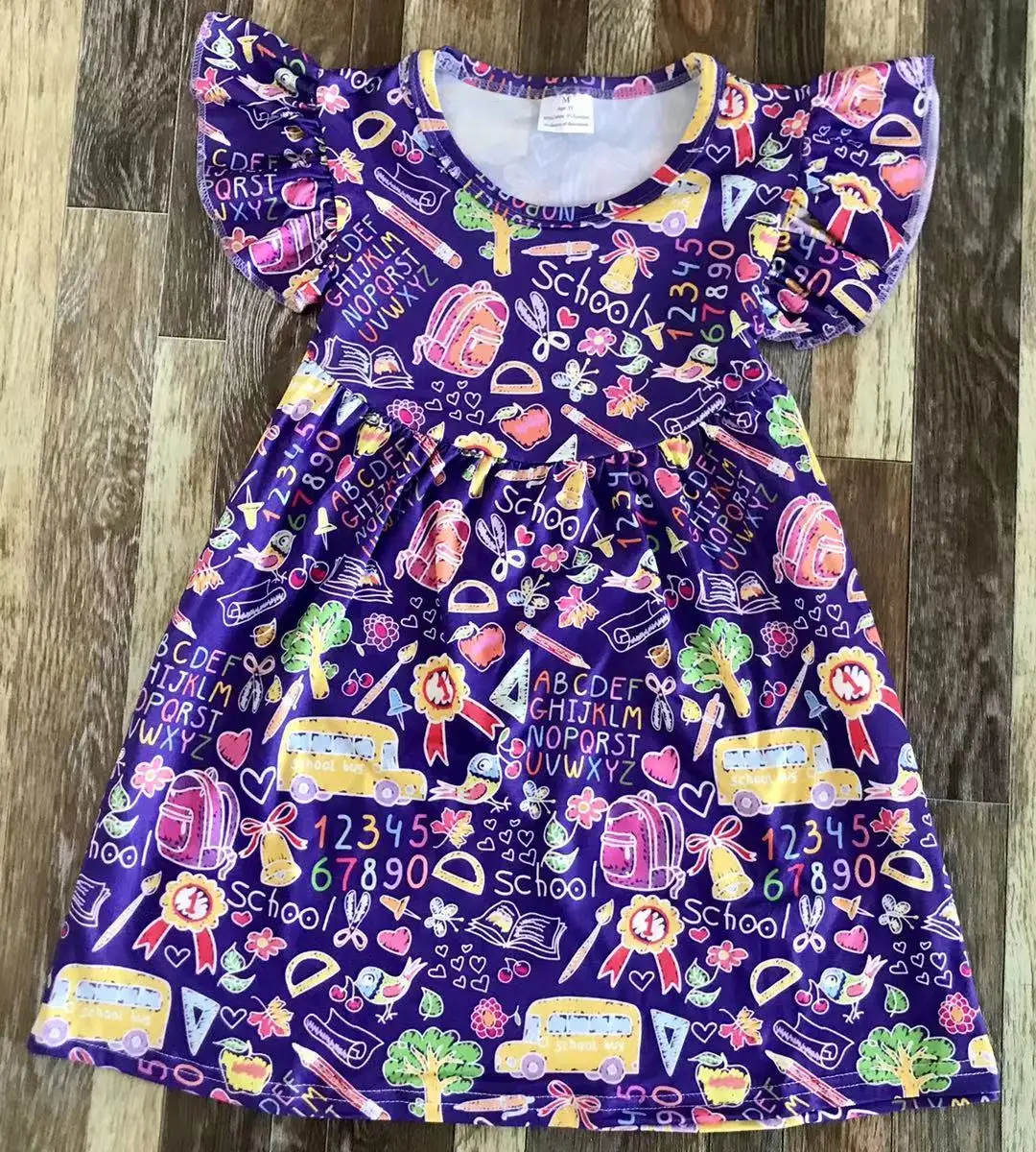 Модная детская одежда для маленьких девочек школы фиолетовые канцелярские