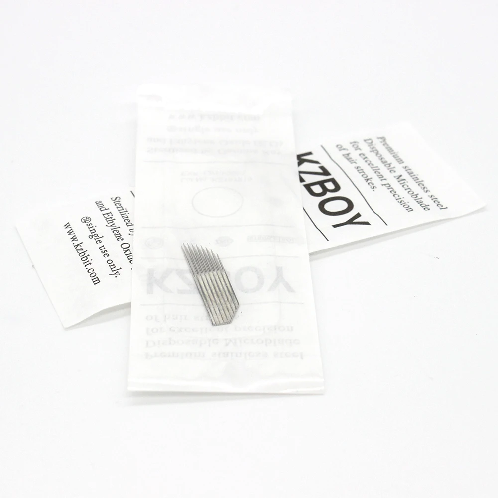 

KZBOY 100PCS Disposable Slant and Curved 16S Microblading Blades with Triple Rows for Eyebrow Permanent Makeup