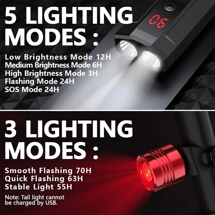 Waterproof Bicycle Light Rechargeable USB LED 5200mAh Aluminum MTB Front Bike Headlight Power Bank Lamp Taillight | Спорт и