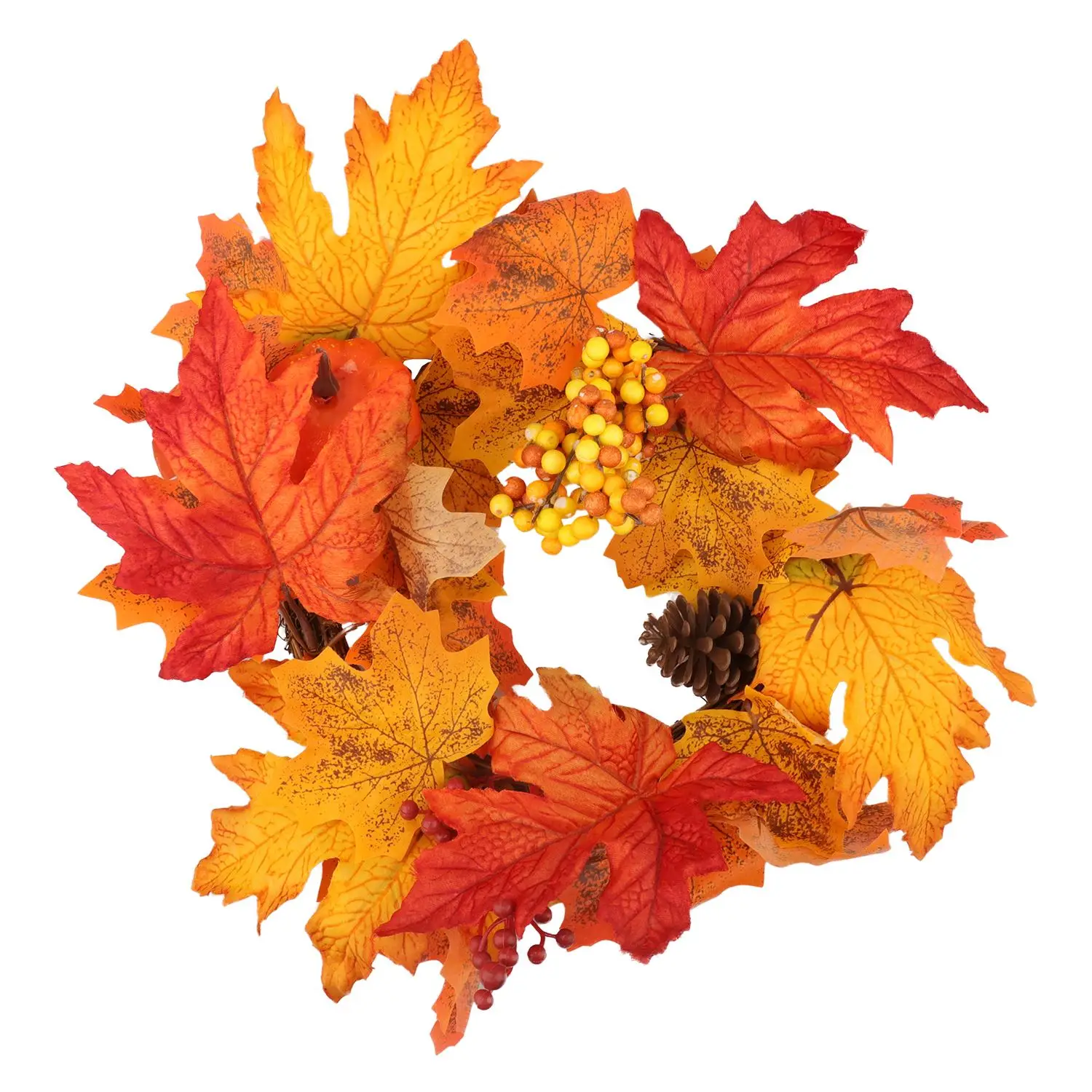 

30cm Halloween Maple Leaf Garland Simulated Maple Leaves Garland Maple Leaf Pumpkin Berry Wreath Door Home Wall Decoration