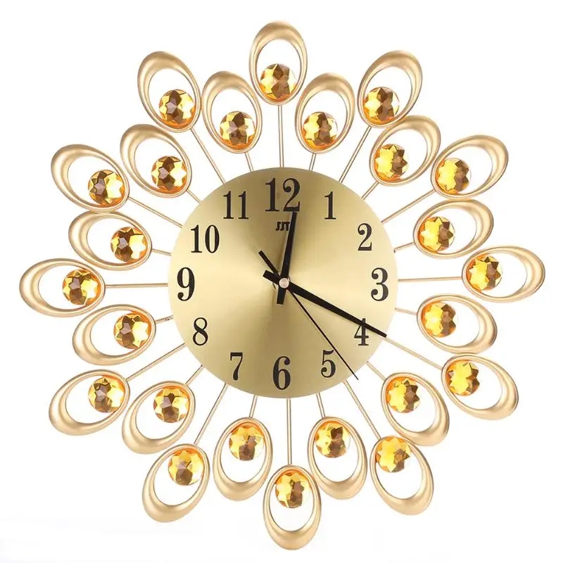 Роскошные большие настенные часы с бриллиантовым цветком винтажные