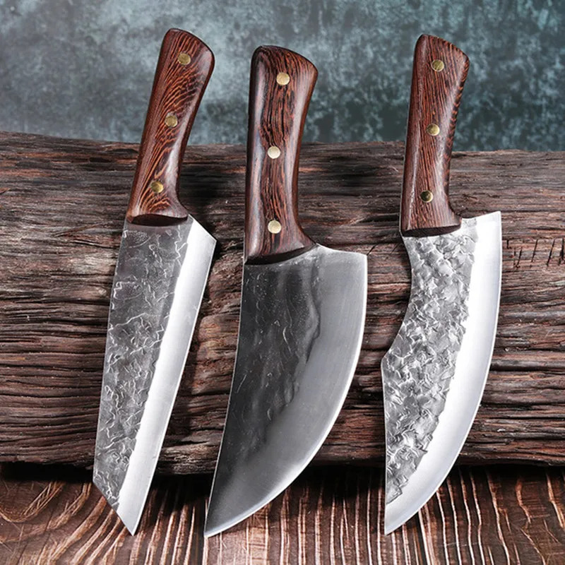 

Forged Kitchen Knives Cooking Knife Butcher Knife Stainless Steel Meat Cleaver Chopping Knife Slicing Knife Chef Knife