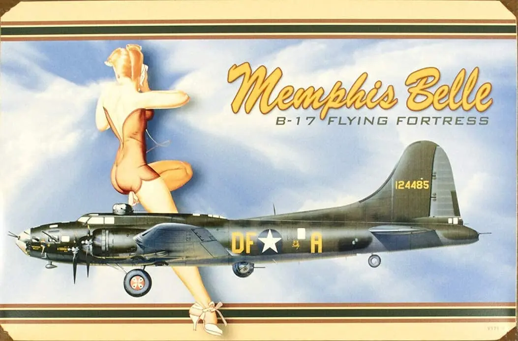 

Tin Sign SIGNCHAT U.S. Ww2 Vintage Metal Sign B 17 Memphis Belle Vintage Bar Pub Home Metal Poster Wall Art Decor 8X12 Inch