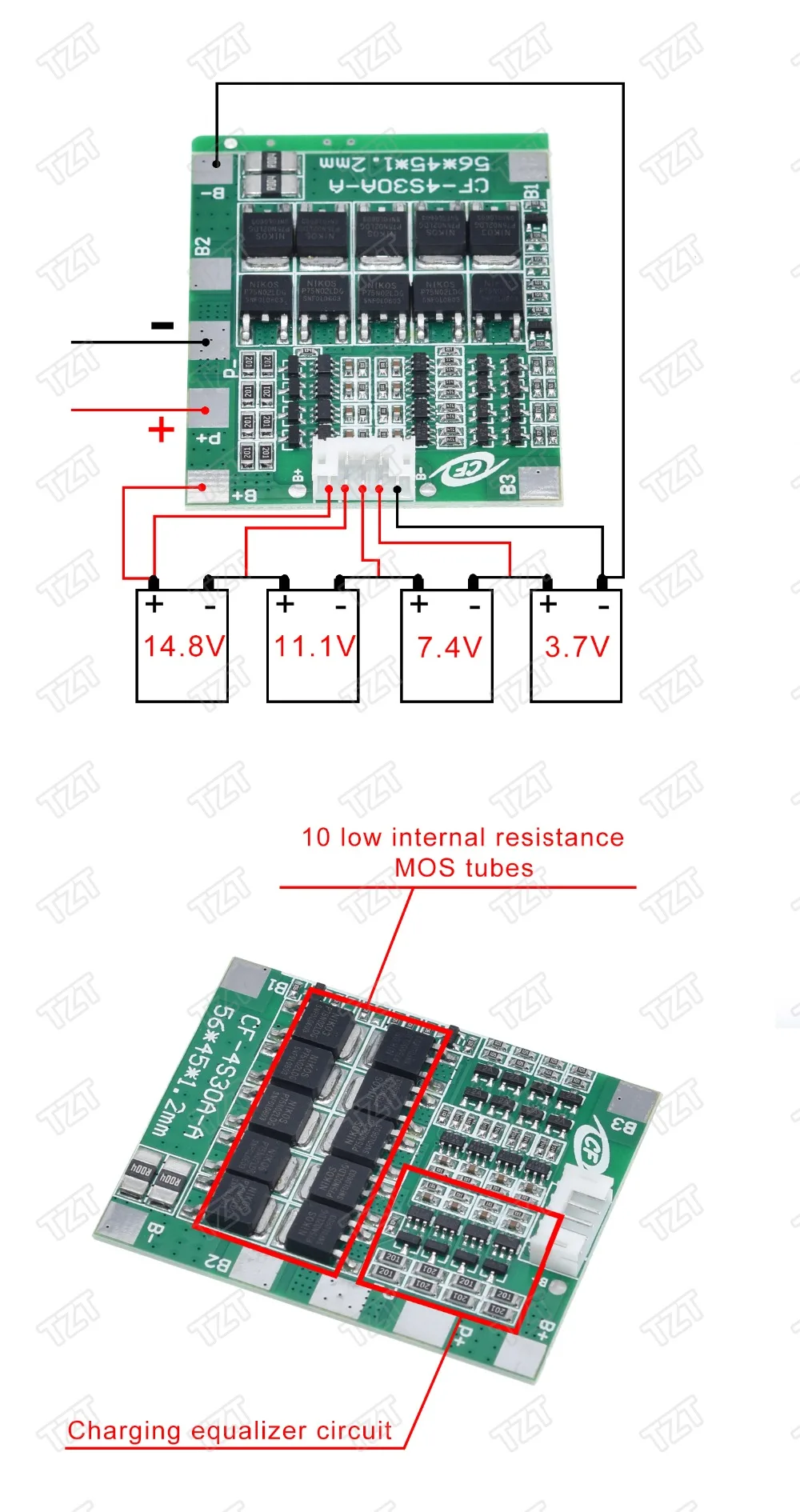Новое поступление 4S 30A 14,8 V литий-ионный аккумулятор 18650 BMS пакеты Щит защиты печатной платы баланс Интегральные схемы