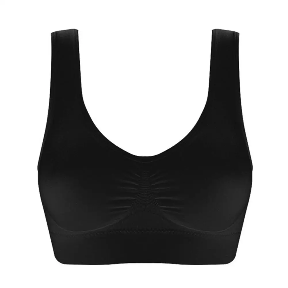 

Fashion sports bra for women gym Sexy Single Layer Seamless Bra Wireless Sports Yoga Shapewear underwear women bra Black xxxl