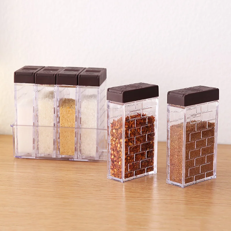 6 шт./компл. прозрачный шейкер для соли и перца контейнер порошка Cumin емкость