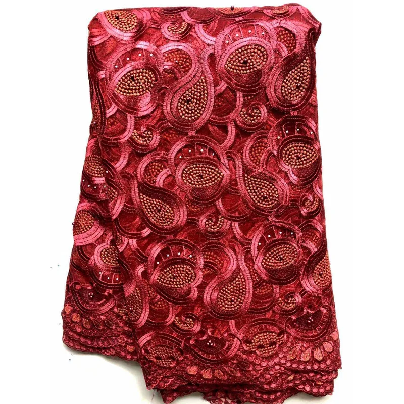 

purple african lace fabric 2020 high quality lace french fabric beaded stones nigerian swiss lace fabrics for dress 5yards