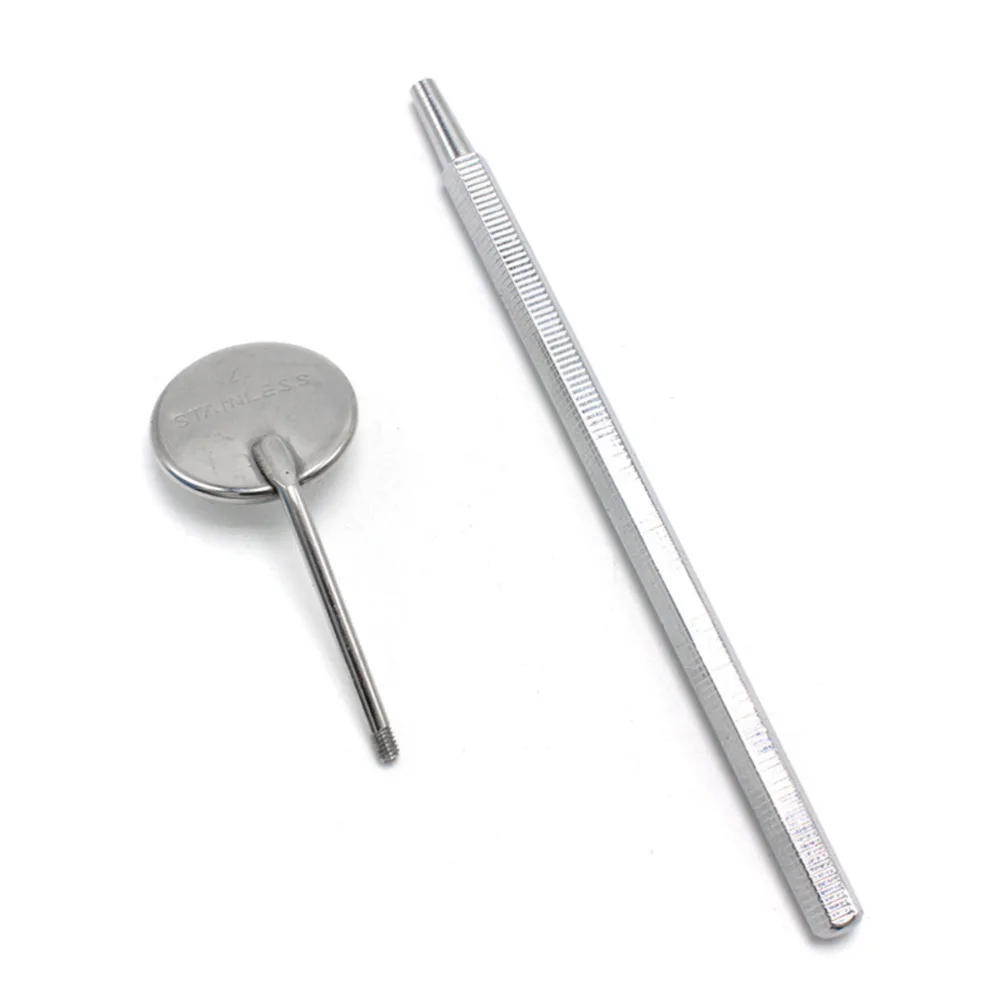 

11pcs Department Mirror Replacement Handle Professional Oral Cavity Examination Mirror (4# 10pcs Mirrors and 1pc