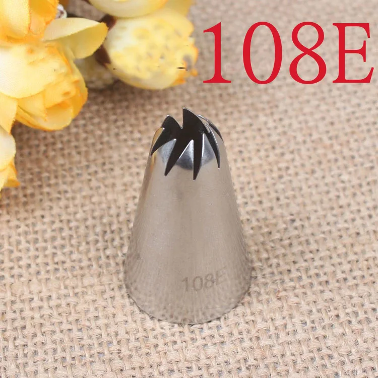 

108E# 8 Tooth Cookie Decorating Mouth 304 Stainless Steel Welding Polishing Baking DIY Tool Medium