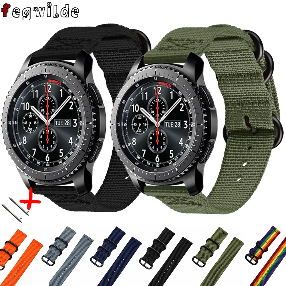 Galaxy watch 46 мм для samsung gear S3 Frontier huawei watch Gt Nato ремешок Amazfit Bip 22 мм смарт-ремешок для часов Active 2