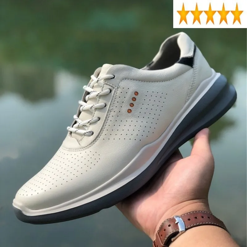 

Breathable Sneakers Mens Business Casual Genuine Leather Designer Man Lace Up Athlete Joggers Trainers Shoes