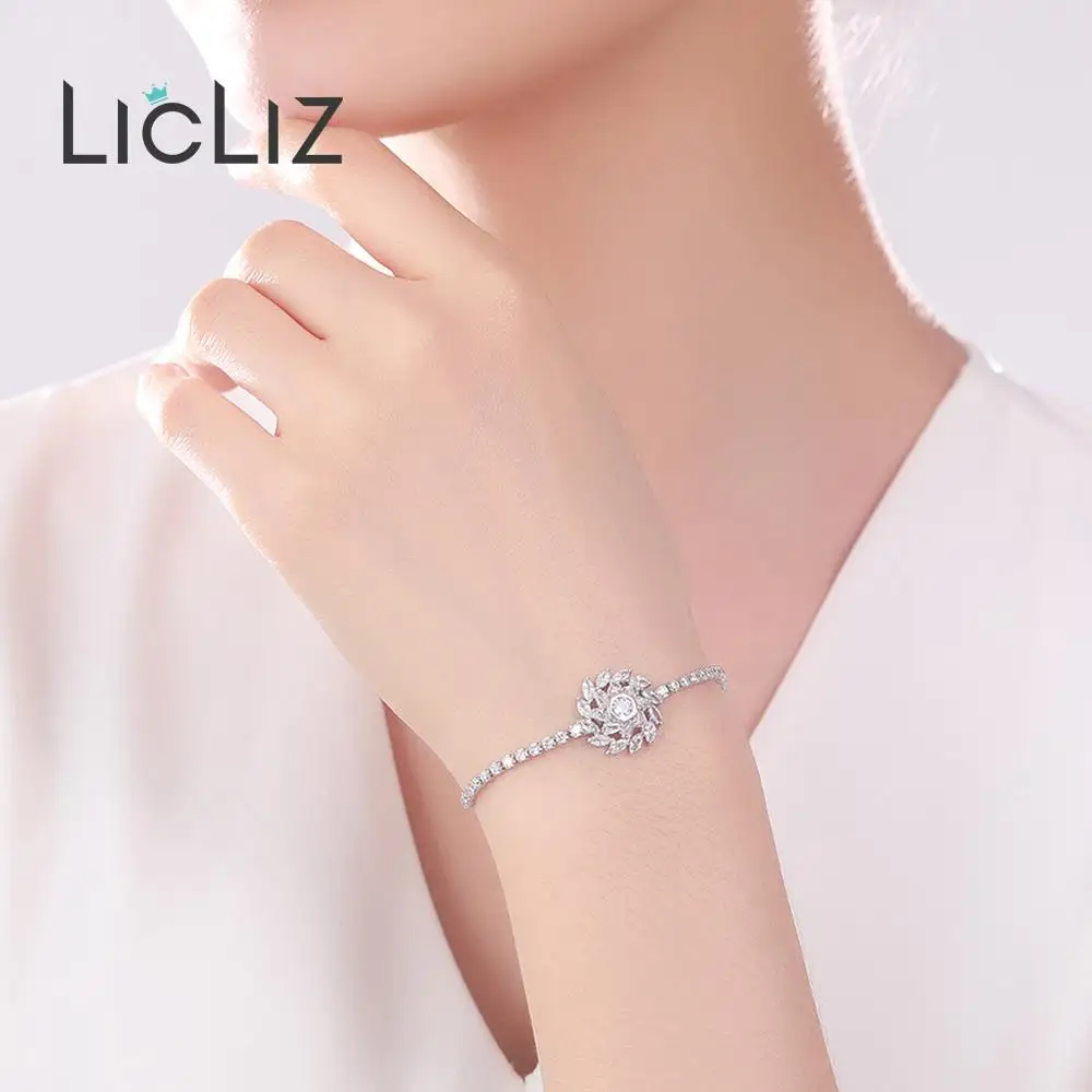 Модный Роскошный большой Вихревой цветок LicLiz регулируемые браслеты для женщин