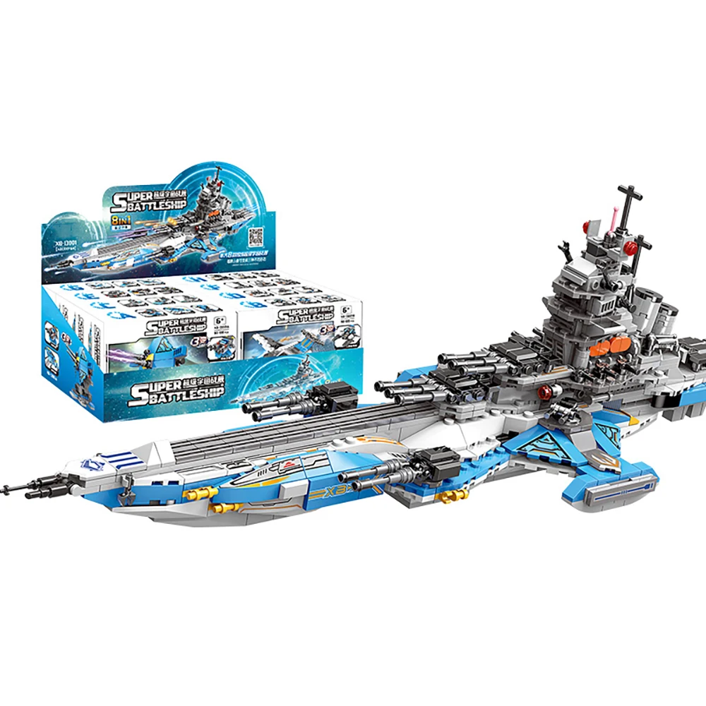 

872 PCS 8 IN 1 Children Building Blocks Compatible Bricks Warship Spacecraft Aircraft Kids Toys Boys Birthday Gift ABS Plastic