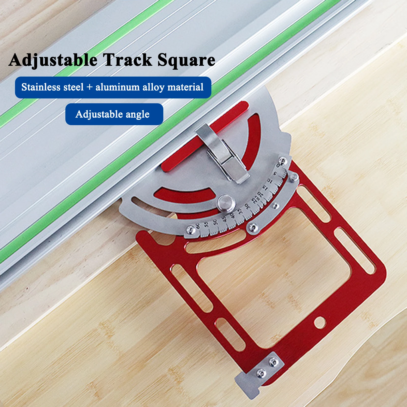 Rail Clamp Adjustable Angle Circular Saw Guide Woodworking Hand Tool Accessories Stainless Steel Compatible Rail Opening Aid enlarge