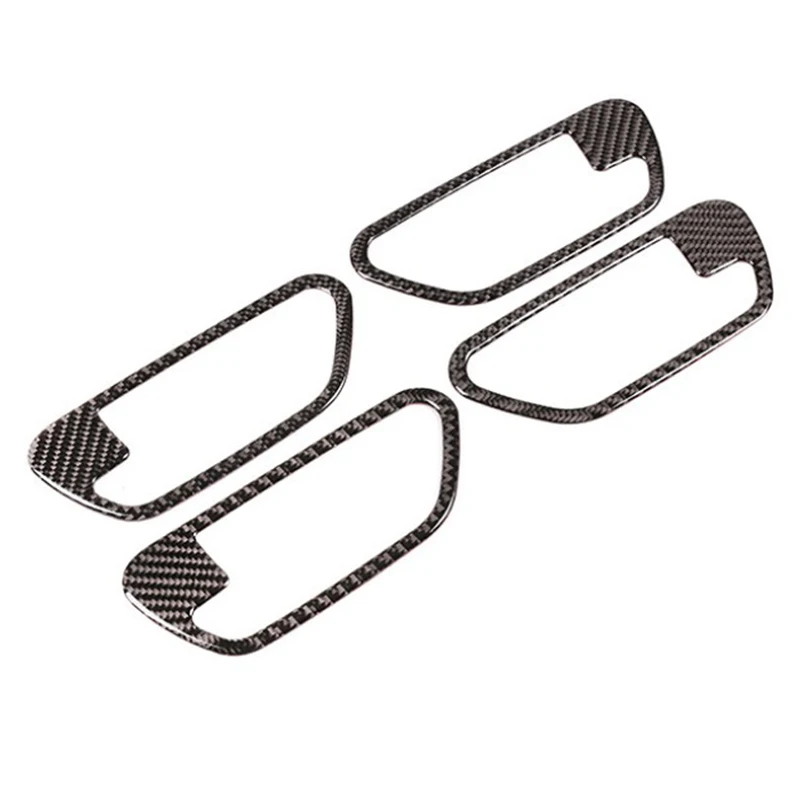 

4Pcs Carbon Fiber Car Door Handle Frame Cover Trim Inner Handle Frame Car Interior Accessories for 3 4 Series 2013-2019