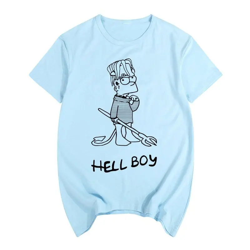 Футболка унисекс на весну и лето Lil peep Hellboy Hell Boy футболка в стиле Харадзюку