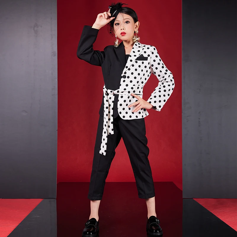 

Girls Temperament Dress Children Host Clothing Modern Jazz Dancing Performance Clothes Fashion Catwalk Show Costume VDB4157