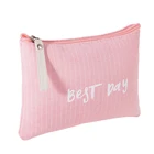 Женская холщовая косметичка с принтом букв, модная дорожная портативная косметичка для туалета