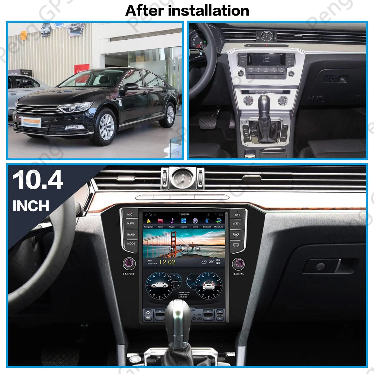 128GB Android 9.0 Tesla Style Vertical Big Screen For Volkswagen VW Magotan 2017 Series CarPlay GPS Radio Auto Stereo Head Unit |