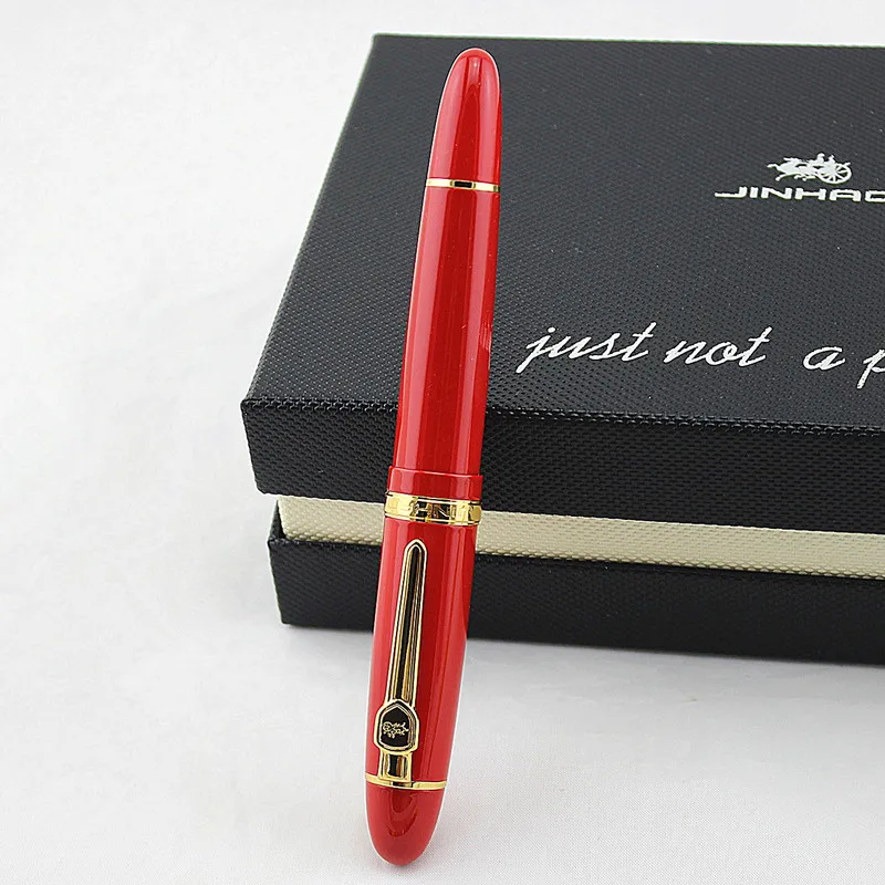 

Stationery Promotion Jinhao 159 Luxury red and Gold Clip Rollerball Pen 0.7mm Black Ink Refill Ballpoint Pens Christmas Gift