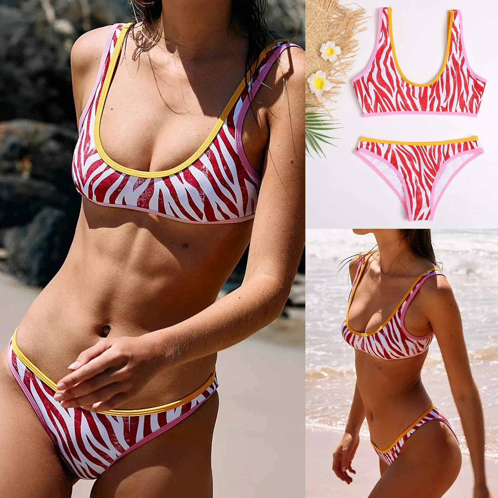 

Women Bandeau Bandage Bikini Set Push-up Brazilian Swimwear Beachwear Swimsuit Female Swimwear Women Biquini