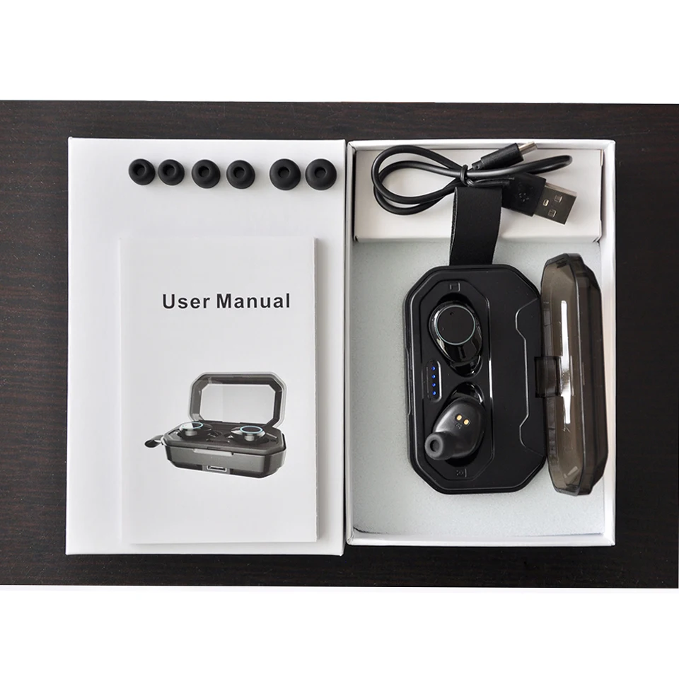 

TWS Wireless In Ear Phones Bluetooth 5.0 Earbuds IPX7 Waterproof Headset Touch Control Earphones with 3000 mAh Charging Box X6