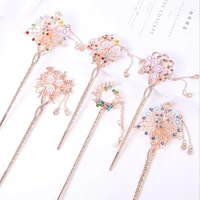 korean fashion butterfly hair clips for women metal hair stick flower hairpin