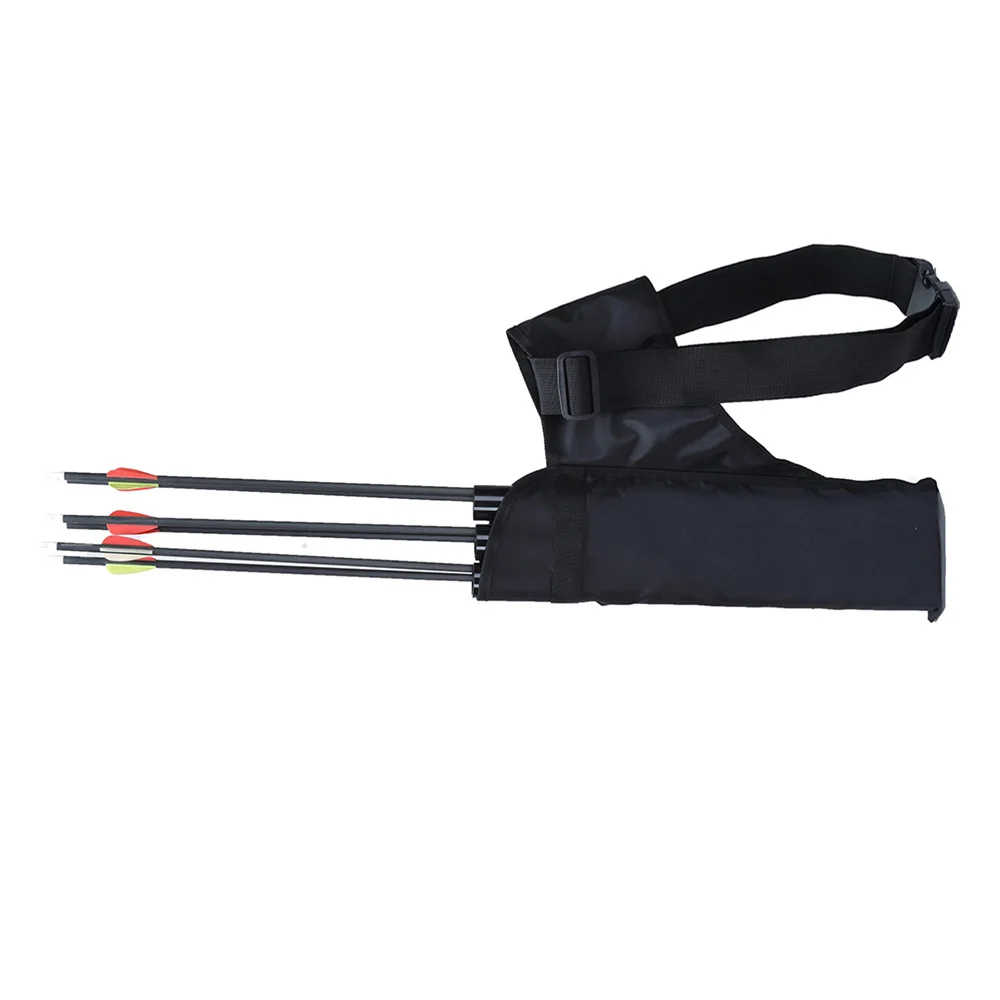 

Short Type Arrow Quiver Cylinder Bow Arrow Single Waist Bag 3 Pipes Large Capacity Holder Carry Pouch for Outdoor Archer