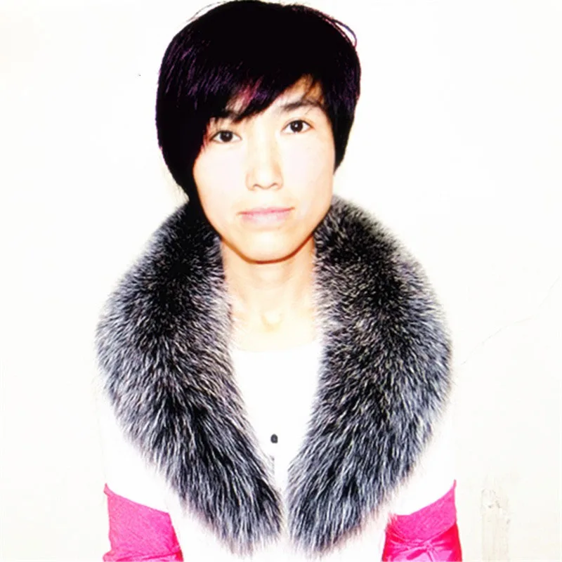 Qearlstar 100% натуральный Лисий меховой воротник Женское пальто свитер Шарфы Воротник