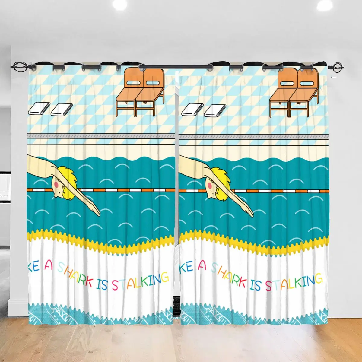 Солнцезащитная Штора для гостиной плавания как акула светит затеняет спальни