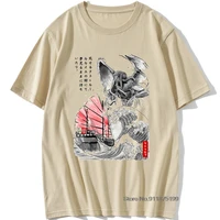 mens t shirt lovecraft the call of cthulhu kaiju the great wave off kanagawa awesome artwork vintage tee