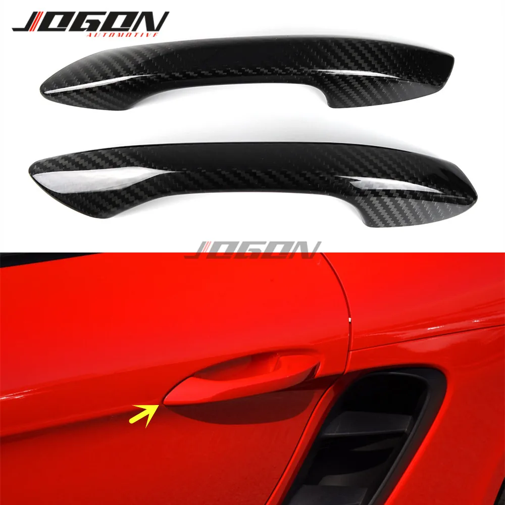 2 шт. отделка для дверной ручки автомобиля из углеродного волокна Porsche 718 Boxster Cayman