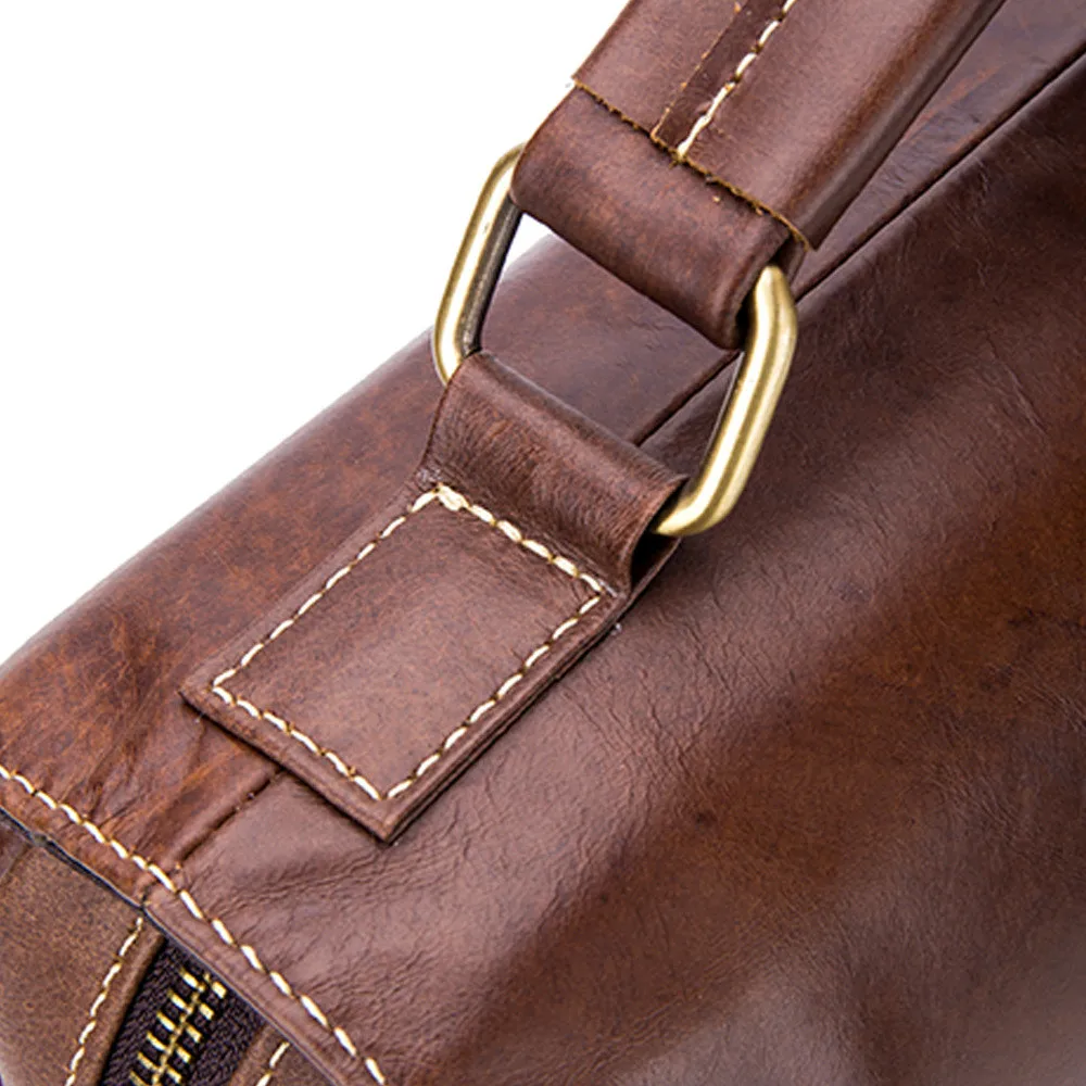 Сумка мессенджер LAOSHIZI Мужская из натуральной воловьей кожи| |