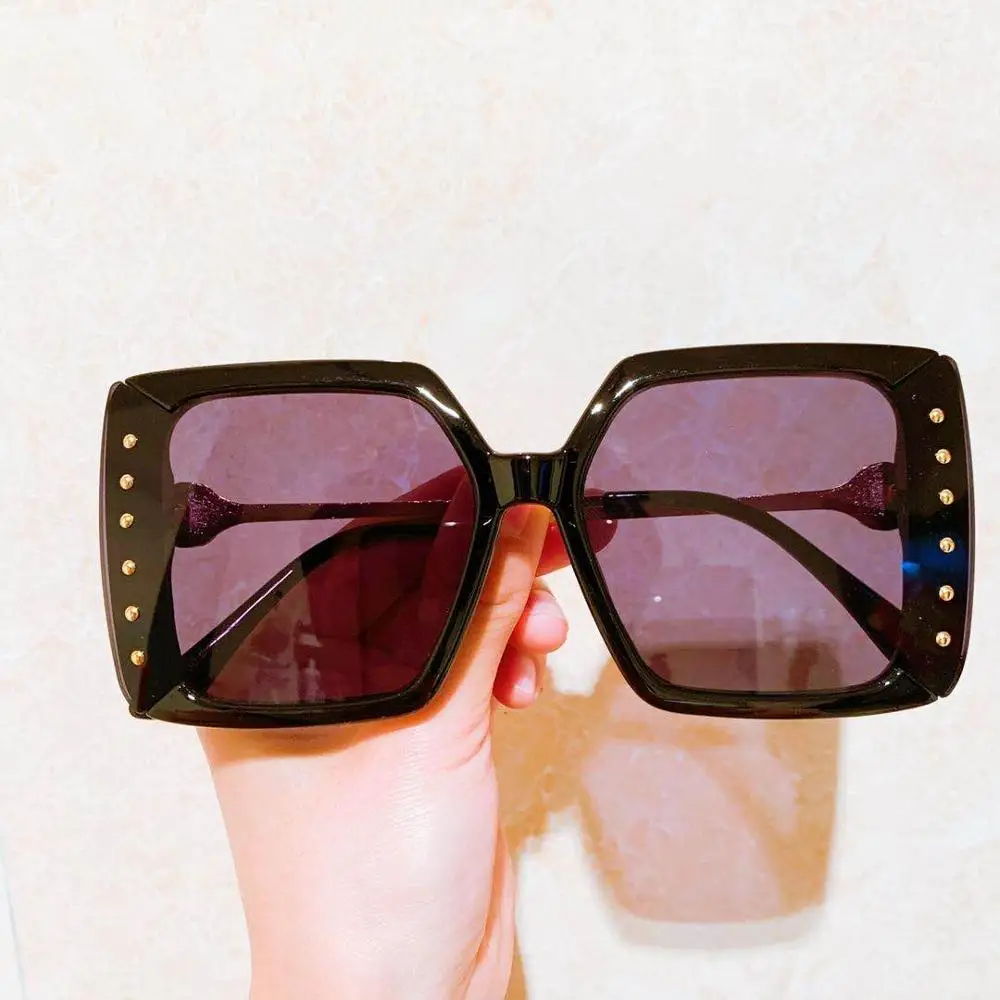 Nauq модные негабаритные солнцезащитные очки для женщин большая оправа винтажные