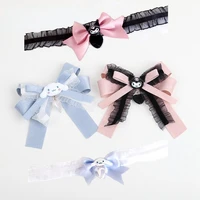 kawaii sanrio plush cartoon kuromi cinnamoroll cute lorita handmade bow headdress hairpins small gifts for girls toys necklace