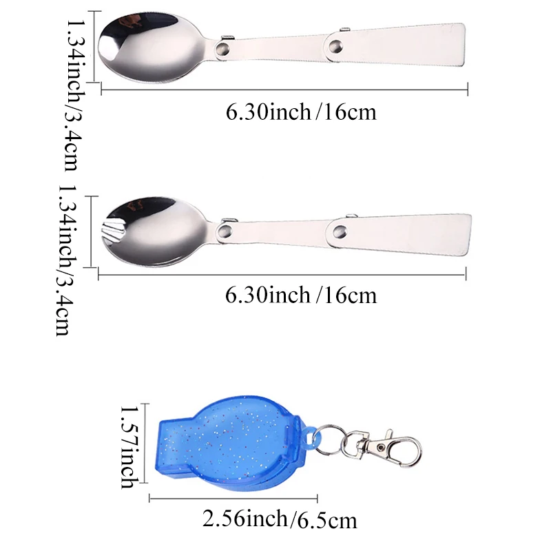 

Outdoor Folding Travel Camping Utensil Stainless Pocket Spoon Fork Super Small Foldable Spoon Fork Camping Picnic Tool