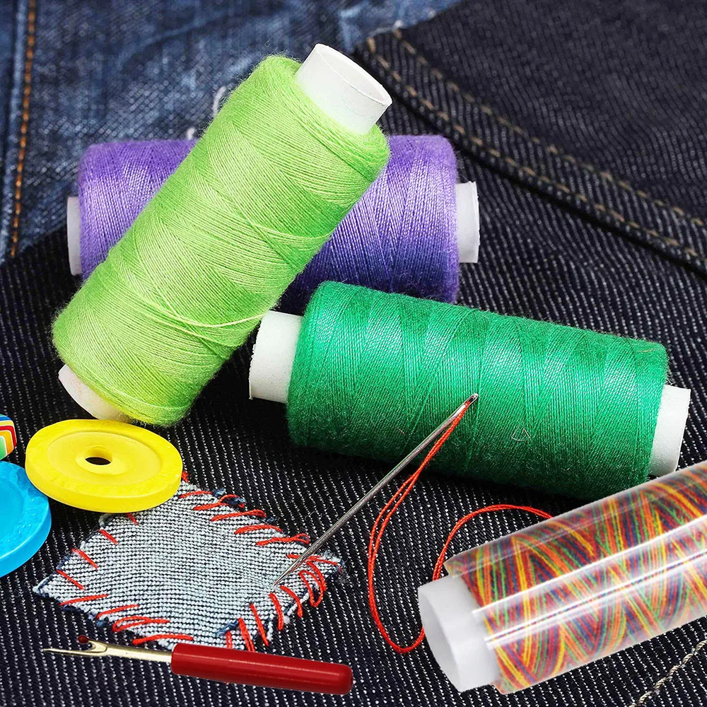 

FLRHSJX 12 Colors Polyester Thread 350m 40/2 Sewing Thread Spools for Hand Needlework Home Sewing Machine Sewing Accessories