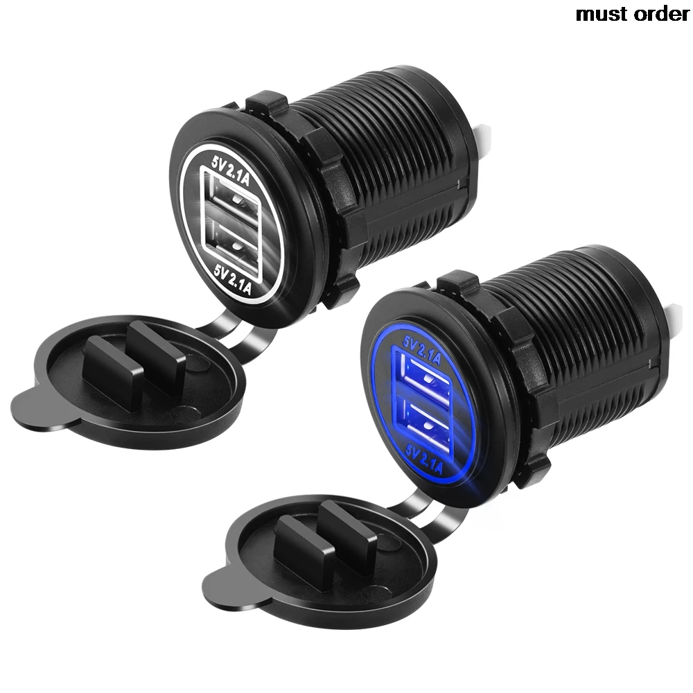 12V 24V LED автомобиля с двумя портами USB Зарядное устройство Крышка для Ford focus fiesta mondeo