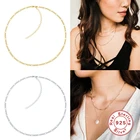 Подлинное серебро 925 пробы ювелирные изделия минималистичные корейские INS ключицы ожерелья цепи для женщин девушек ожерелье очаровательные ювелирные изделия