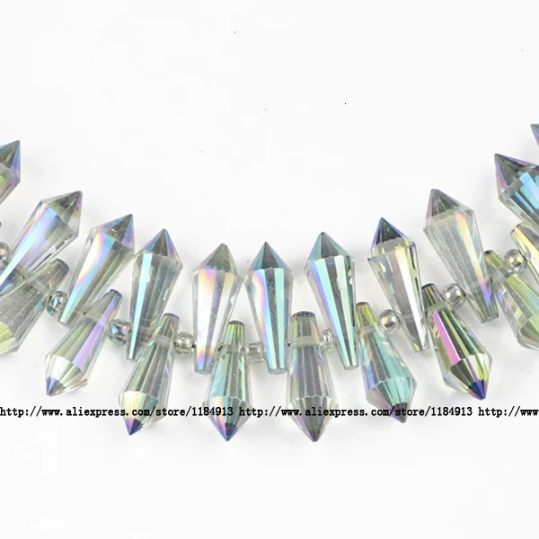 JS615 Light green JHNBY длинные конусные подвески в форме капли Австрийские хрустальные бусины 6*15 мм 50 шт стеклянные бусины для изготовления ювелирных изделий Аксессуары для браслетов - Цвет: JS615 Light green