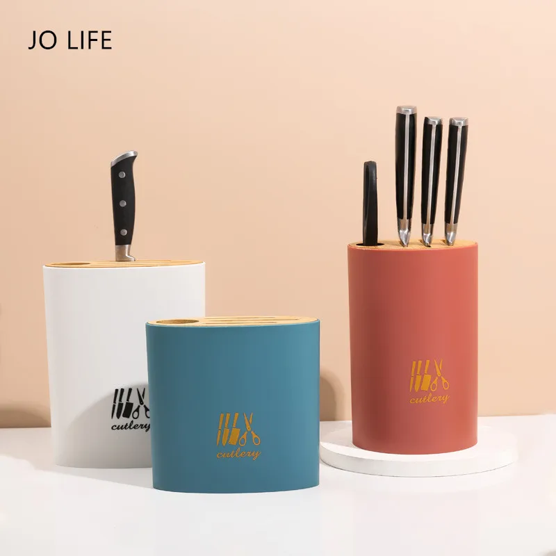JO LIFE бамбуковый держатель для ножей Многофункциональные ножи хранилище ножниц