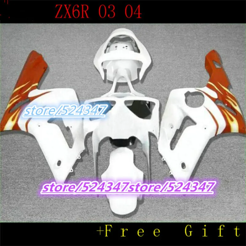 

fairing kit FOR KAWASAKI NINJA ZX 6R 636 03 04 ZX-6R 03-04 ZX6R 2003 2004 ZX 6R 03 04 fairings Red white