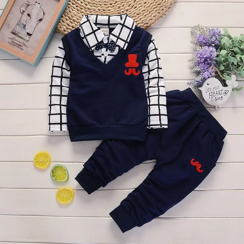 BibiCola Children Boys clothing sets spring autumn tracksuit suit kids boys casual tops t-shirts+pant baby for outfits |