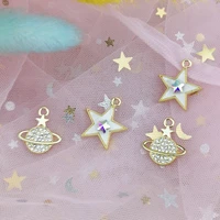 diy alloy jewelry accessories creative all match diamond studded satellite five pointed star pendant pendant