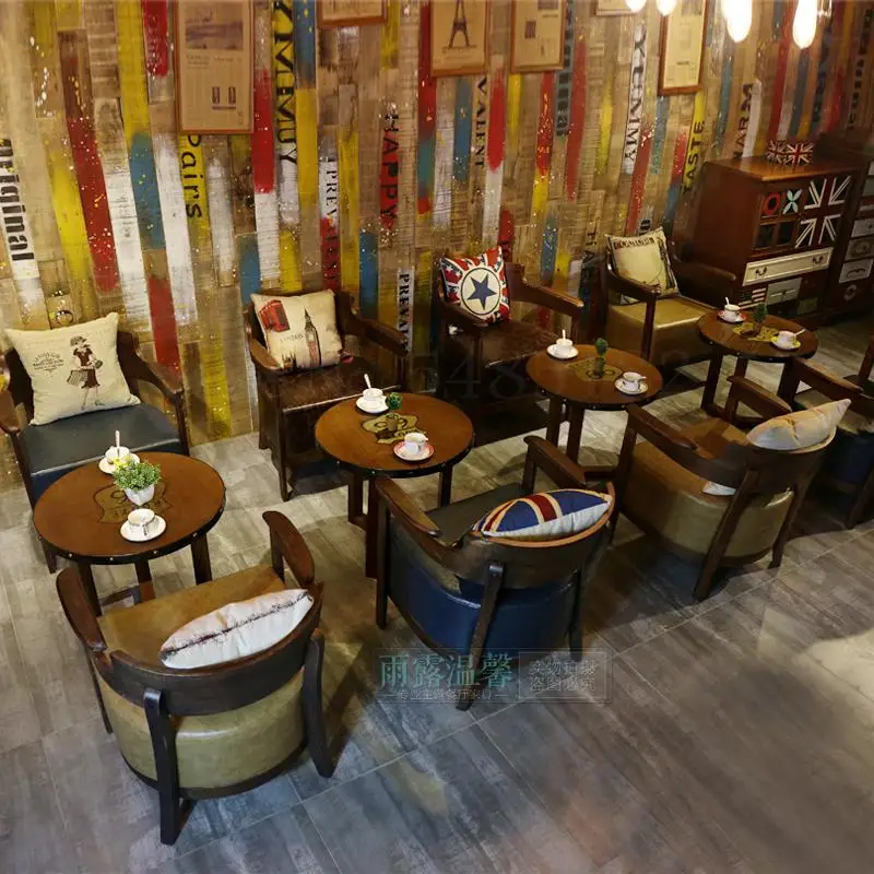 Скандинавский ретро повседневный молочный чай десертный магазин из цельного