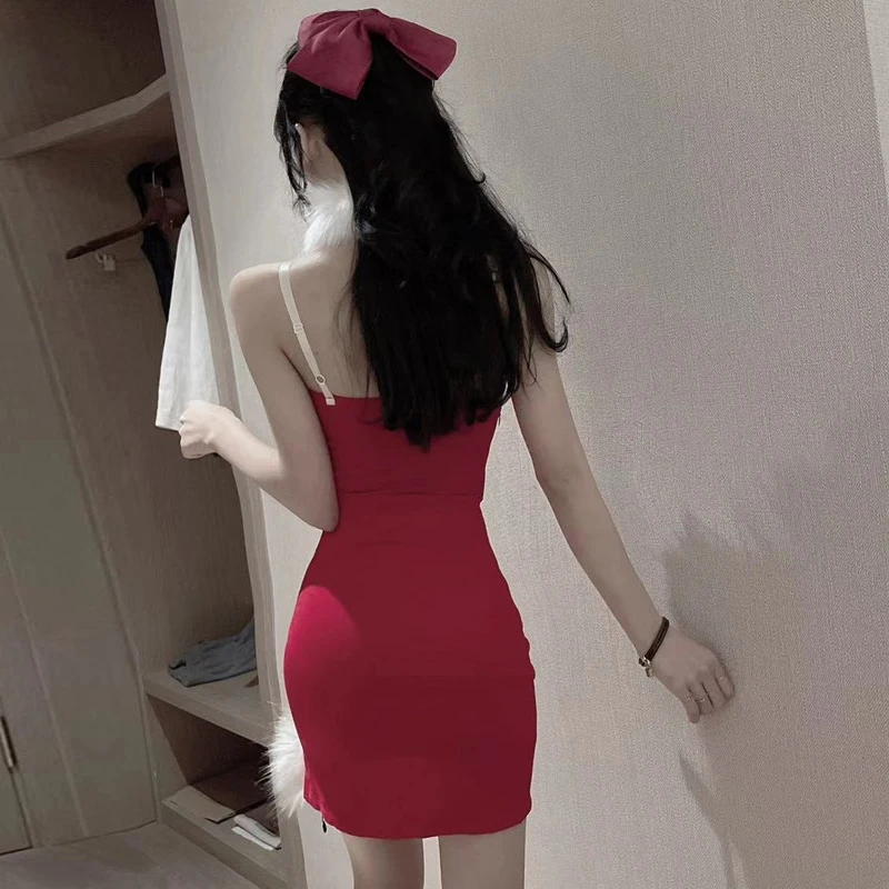 2021 Зимние новые женские рождественские костюмы Сексуальное Милое горячее платье